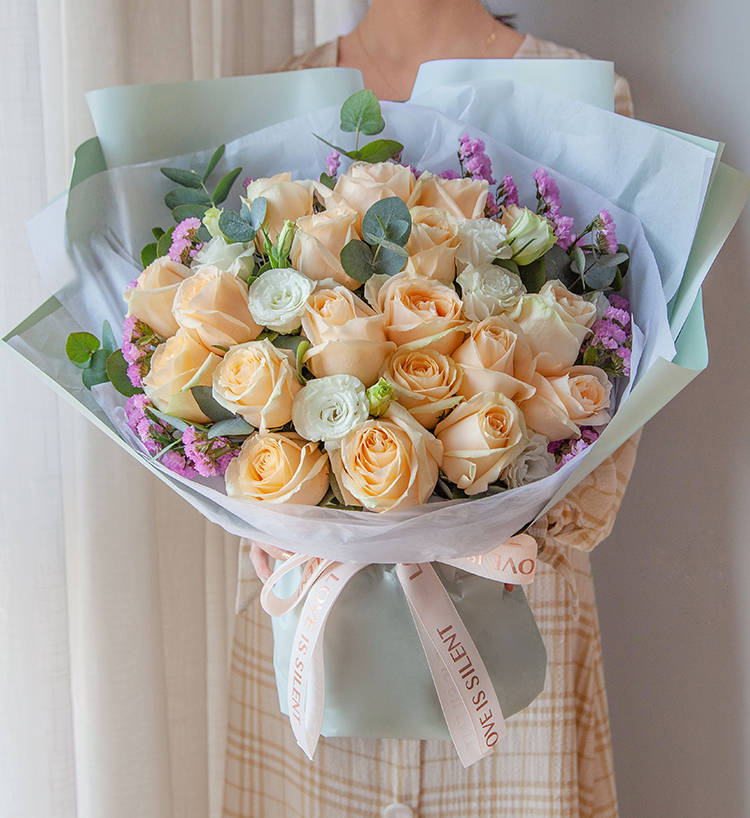 Champagne Pink Roses — alternate view