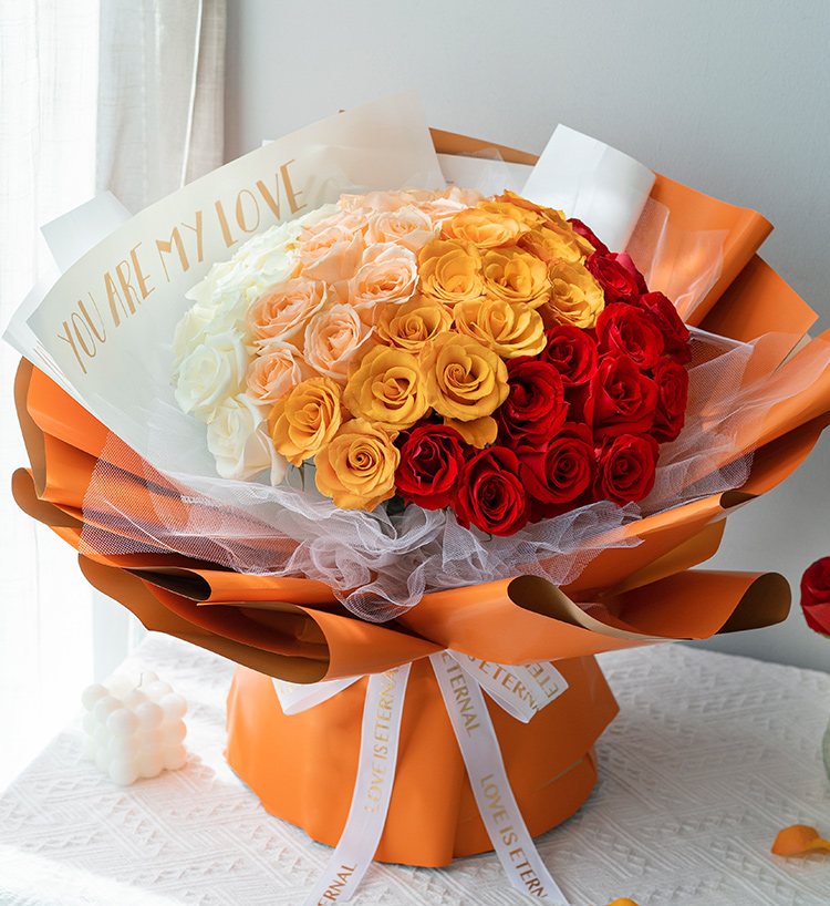 Champagne Red Roses