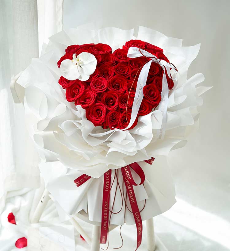 Heart-Shaped 33 Red Roses