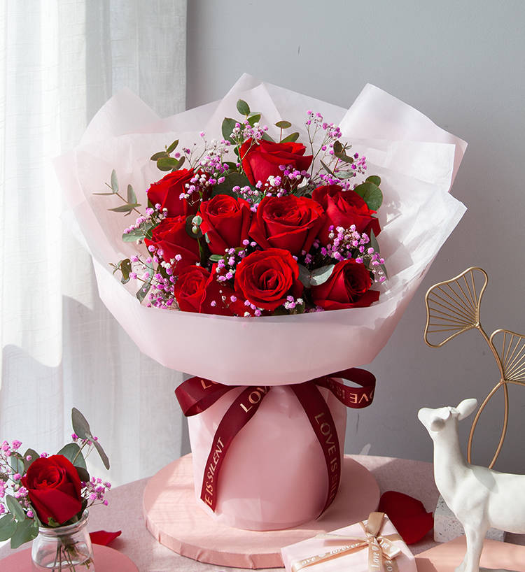 Nine Roses Bouquet