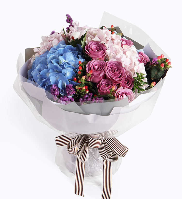 Two Pink Roses Bouquet