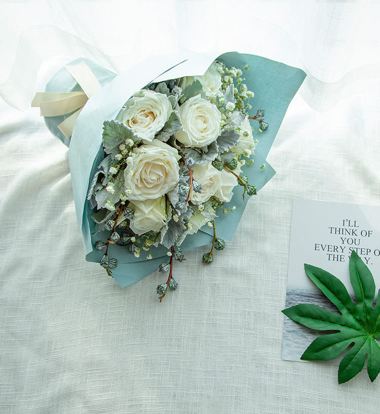Nine Roses Bouquet — alternate view