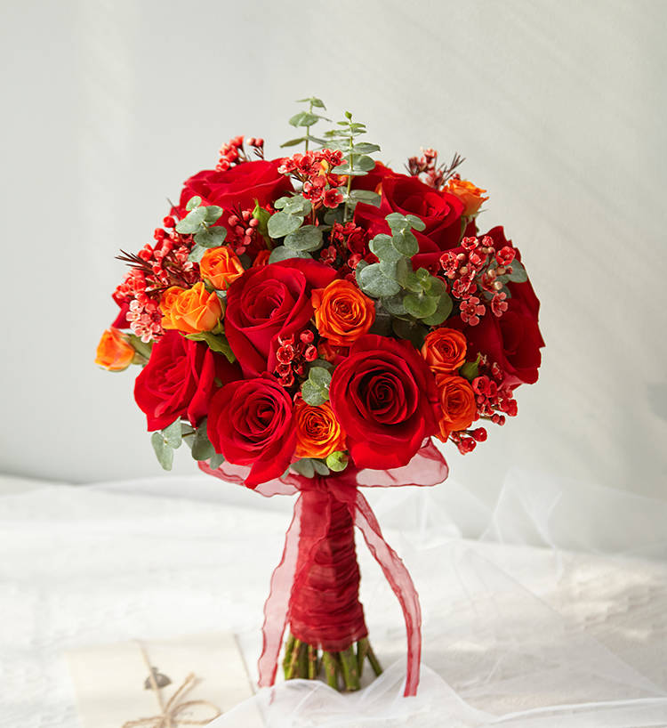 Eleven Roses & Eucalyptus Bouquet