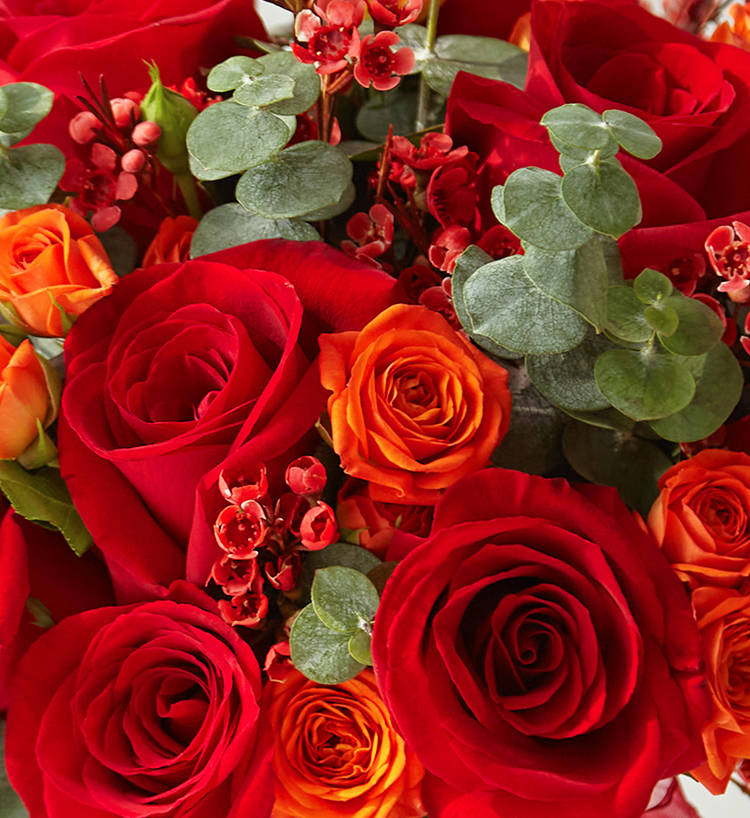 Eleven Roses & Eucalyptus Bouquet — alternate view